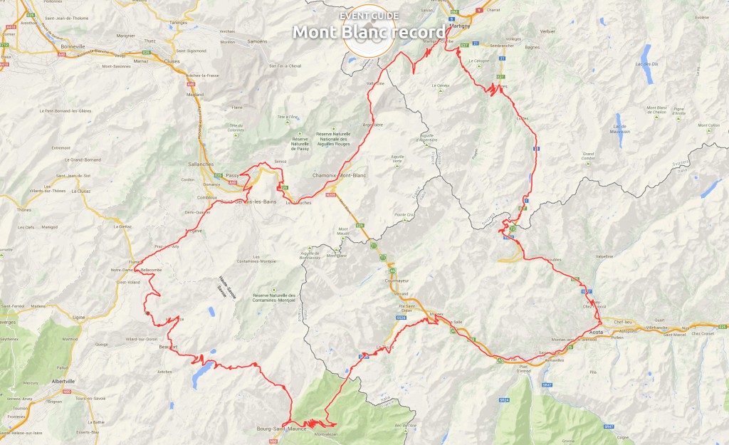 click to enlarge Tour du Mont Blanc_map