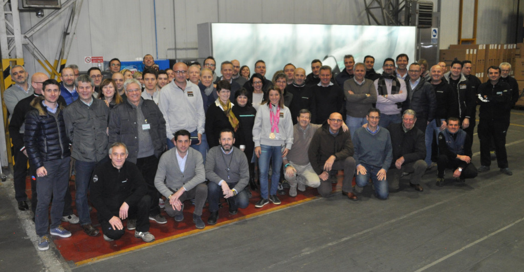 click to enlarge Lo staff Bianchi presente alla cerimonia, nella sede di Treviglio
