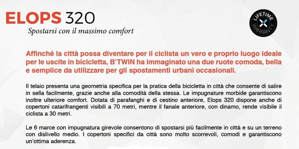 click to enlarge B'Twin_Elops_320_descrizione