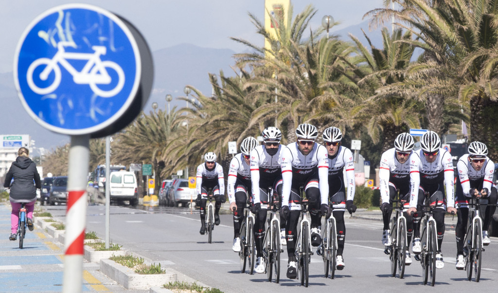 click to enlarge Trek Segafredo training session